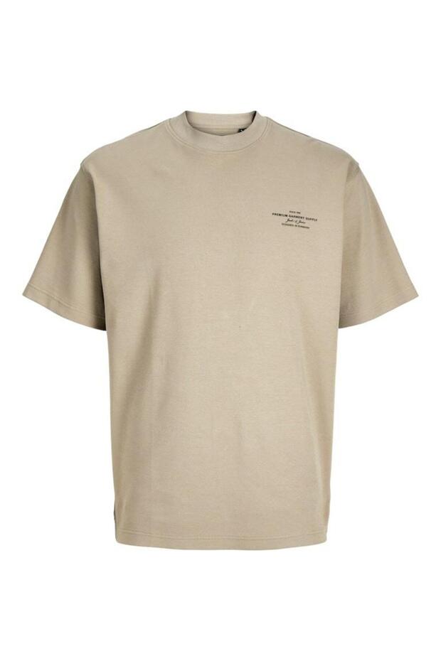 Men's beige jprblachad branding ss crew neck tee sn t-shirt 12259357-greige
