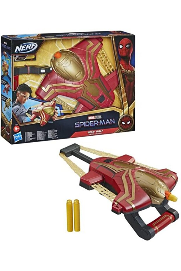 تتضمن لعبة Spider-Man Web Bolt NERF Blaster 3 سهام Nerf Elite