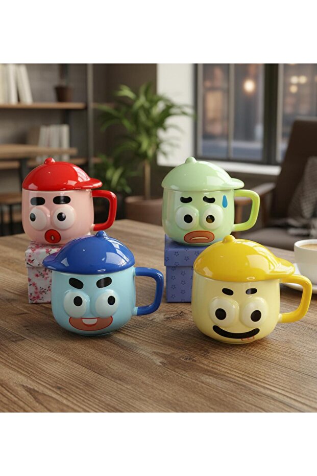 كوب سيراميك بتصميم الوجوه المبهجة - 3