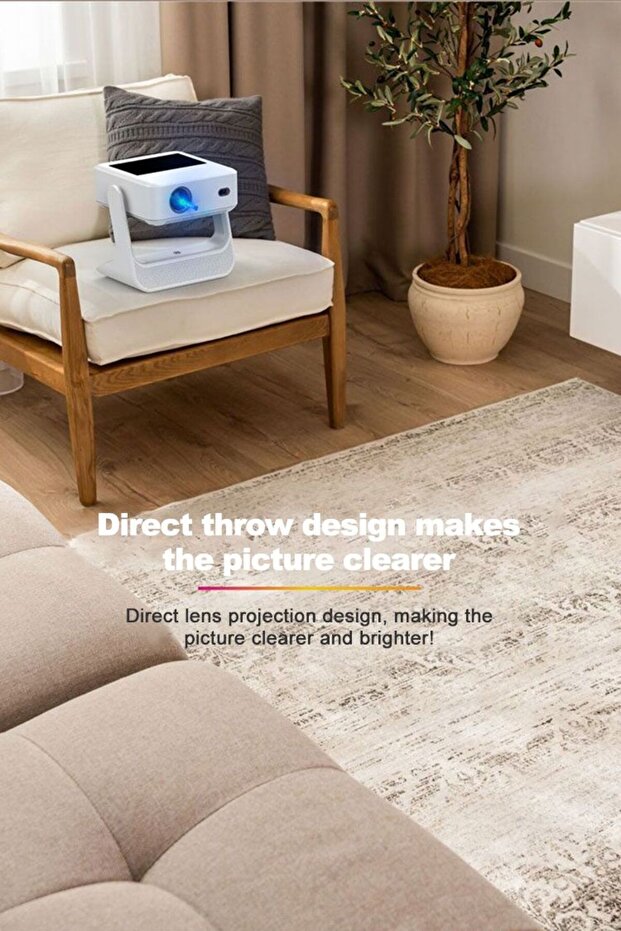 4K Portable Projector Dual Screen Touch Control LED Home Theater New Design - 2