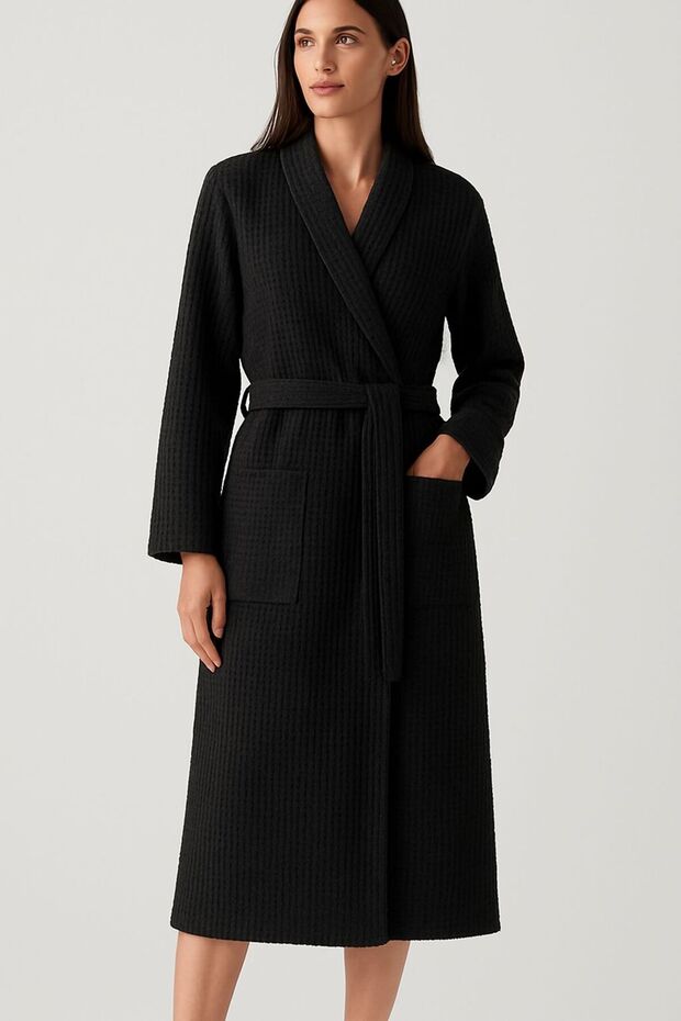 روب حمام بنمط الوافل 100% - 1