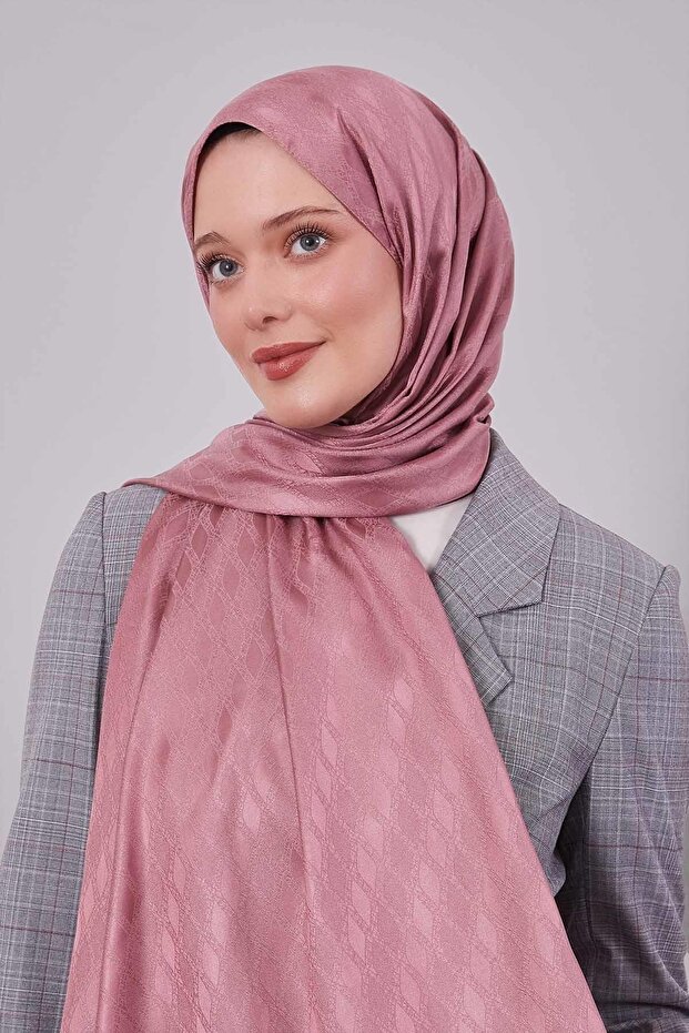 Rose dust knit pattern jacquard shawl