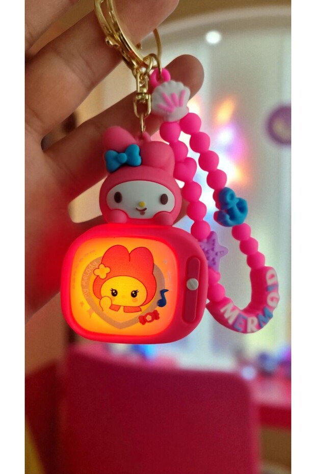 My Melody Tv Screen Light-Up Silicone Strap Bag Accessory and Keychain Strap Excluded Size (7Cm*5Cm)