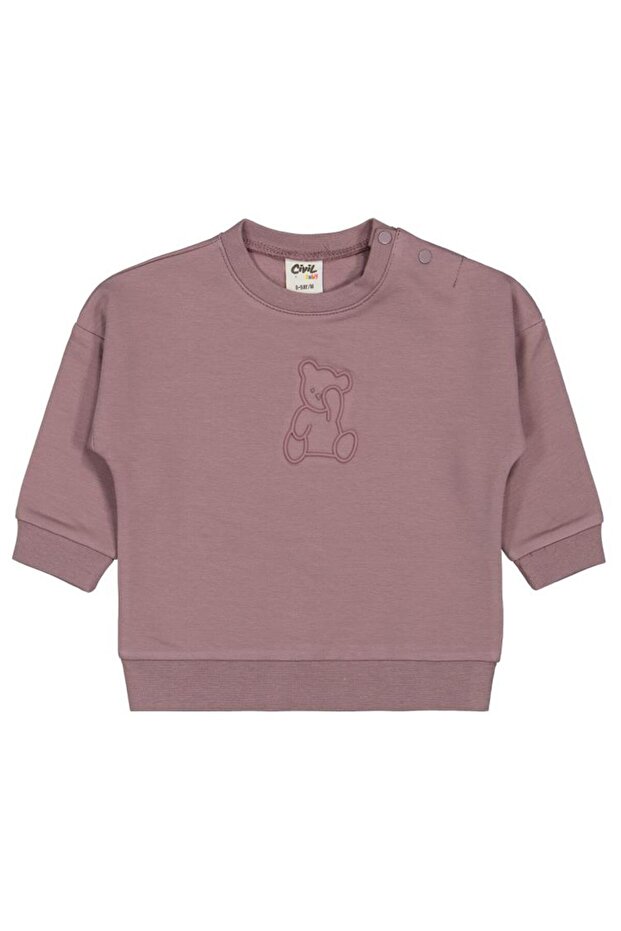 Teddy Printed 6-18 Months Sweatshirt - Lilac 12-18 Months