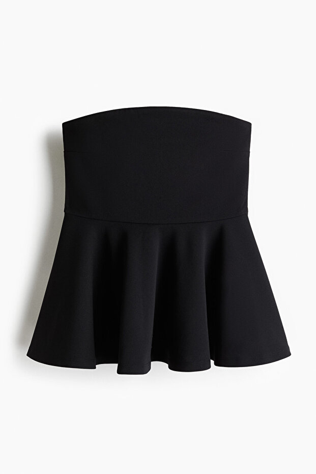 Peplumlu Bandeau Üst - 1