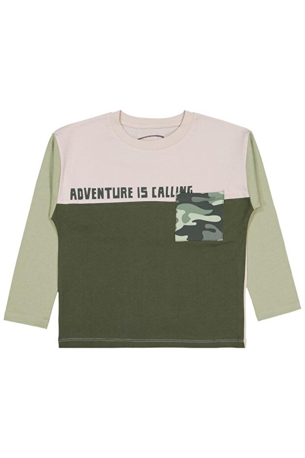 Adventure Printed 6-9 Years Old Sweatshirt - Khaki 9-10 Years Old