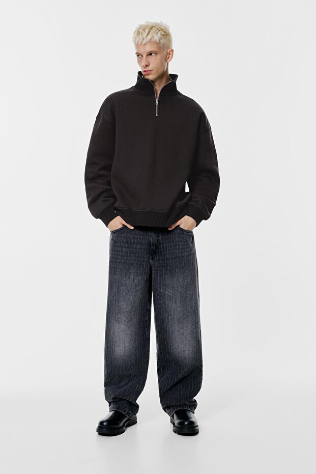 Fitilli fermuarlı sweatshirt - 3