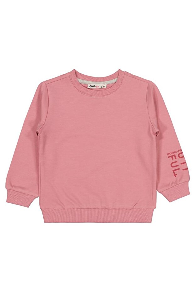Basic 2-5 Yaş Sweatshirt - Pembe 2-3 Yaş - 1