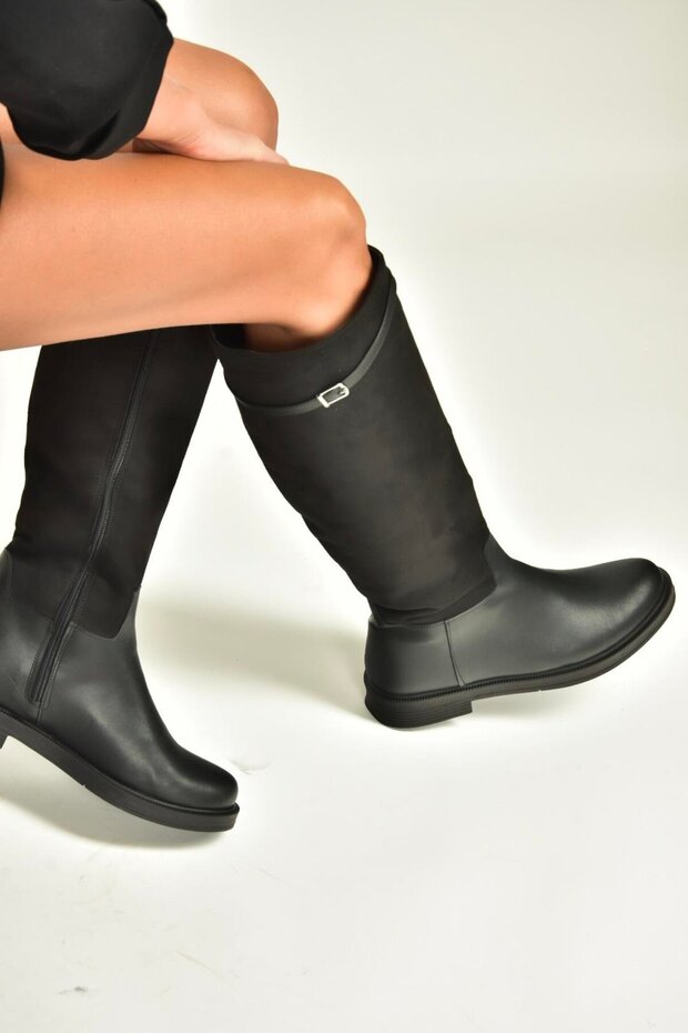 V726721502 Black Suede Daily Women's Boots