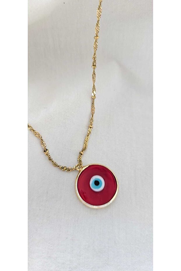Stainless Steel Chain Red Eye Evil Eye Necklace