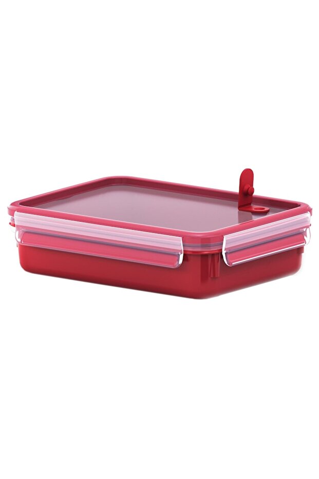Clip&Micro food container, 1.2 L, rectangular, compartment inserts, red - 2