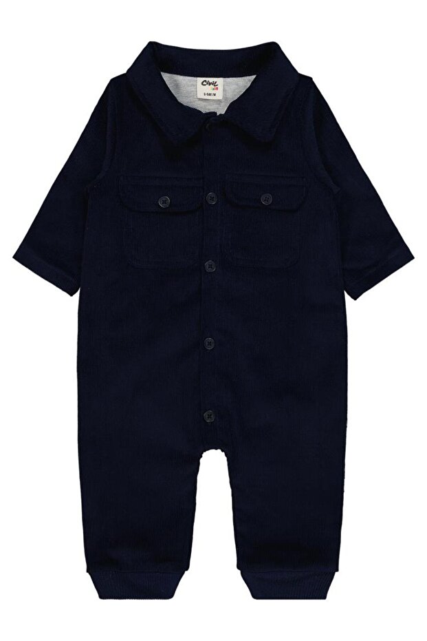 Collared 6-18 Months Slopet - Navy Blue