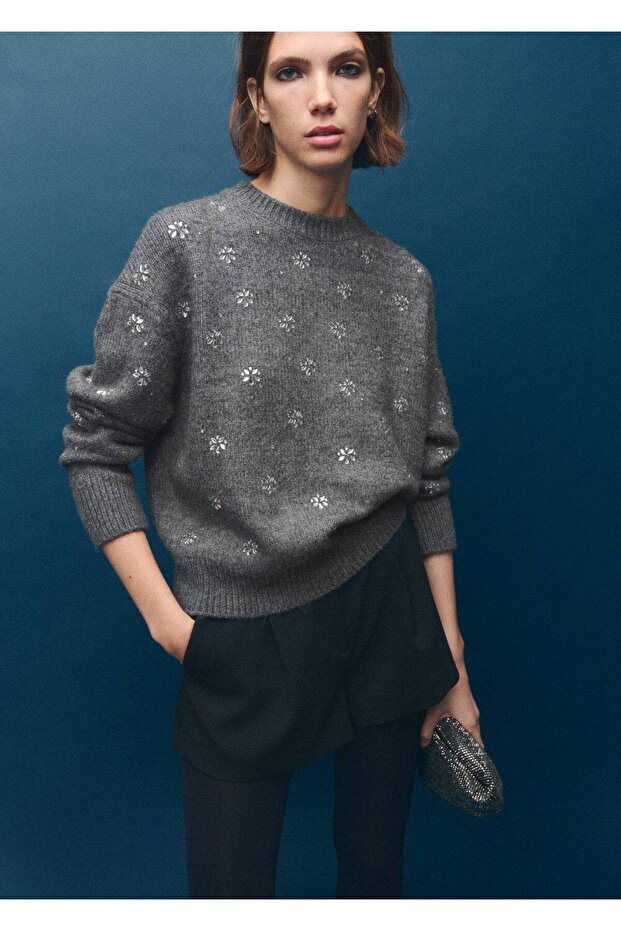 Crystal Stone Detailed Sweater