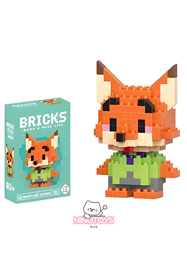 Bricks Sevimli Karakterler 3D Yapboz Nick Tilki - 2
