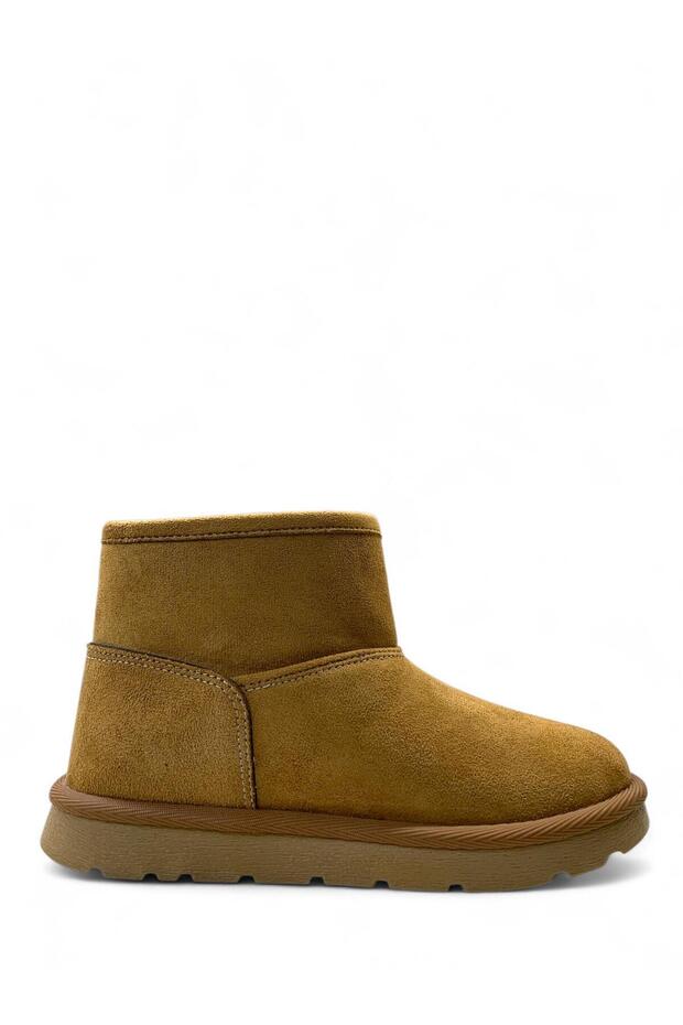 2096 Girl's Tan Suede Fur Lined Boots