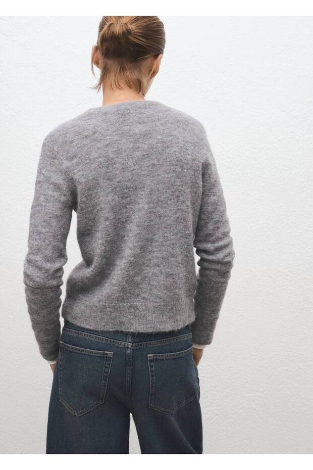 Yün karışımlı triko kazak - 4