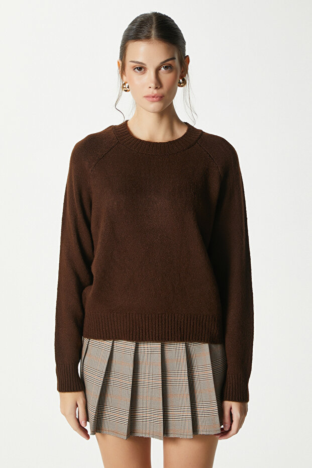 Mushy Acı Kahve Basic Triko Kazak - 5