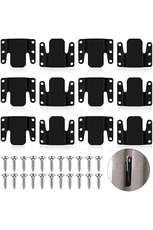 12 Pieces Universal Sectional Sofa Connectors, Metal Interlocking Couch Clips, Replacement Bracket with 24 Screws for Furniture Assembly