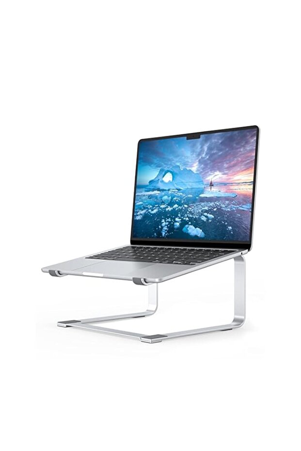 SOUNDANCE Laptop Stand for Desk, Metal Computer Riser, Heavy Stable PC Holder, Ergonomic Laptops Elevator for 12 to 17.3 Inches Notebook Computer, Silver
