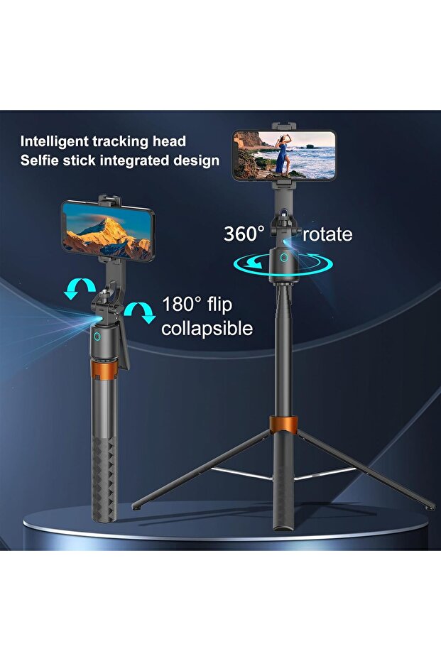 Auto Face Tracking Tripod 360° Rotation with Stand - 70" AI Tracking Tripod with Remote - 3