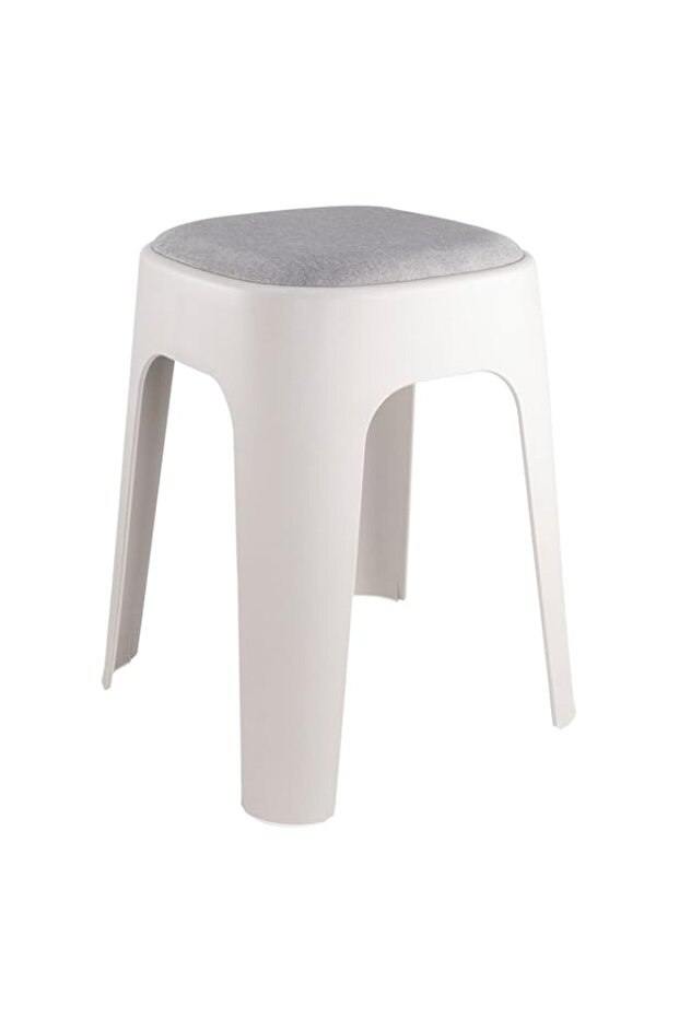 SKY-TOUCH 1 PACK Stackable High Square Stool with Fabric Soft Cushion, Durable Backless Stool,Furni - 1