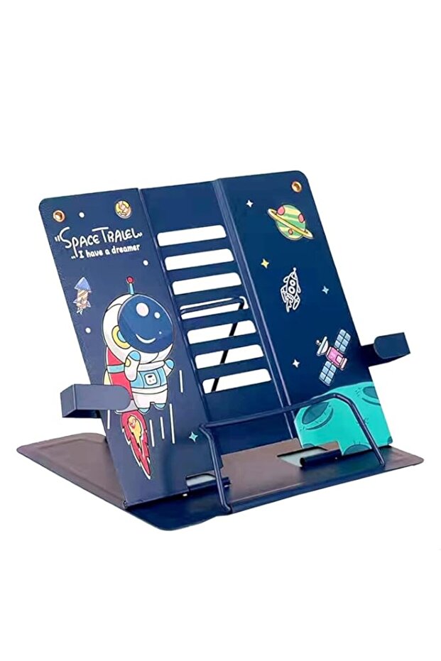 حامل كتب، صينية قراءة كتب الطبخ مع 6 زوايا قابلة للتعديل ومشبك ورق، حامل عرض معدني قوي - 1