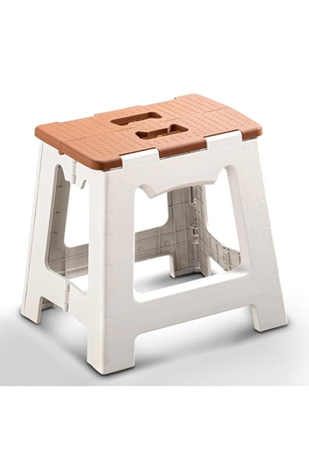 13 Inch Folding Step Stool, 300 Lbs Load Capacity, Non‑Slip Kitty Footstool with Handle, Portable Foldable Step Stool for Adults Kids, Kitchen Bathroom Bedroom (Khaki)