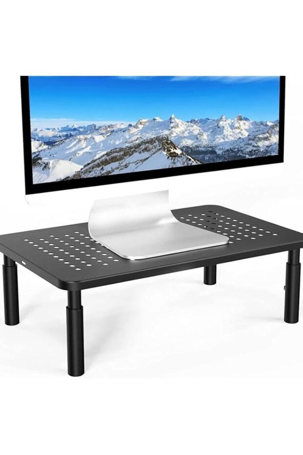 حاملات شاشات Beauenty، حاملات شاشات كمبيوتر بزوايا ارتفاع قابلة للتعديل، منظم تخزين سطح المكتب - 1