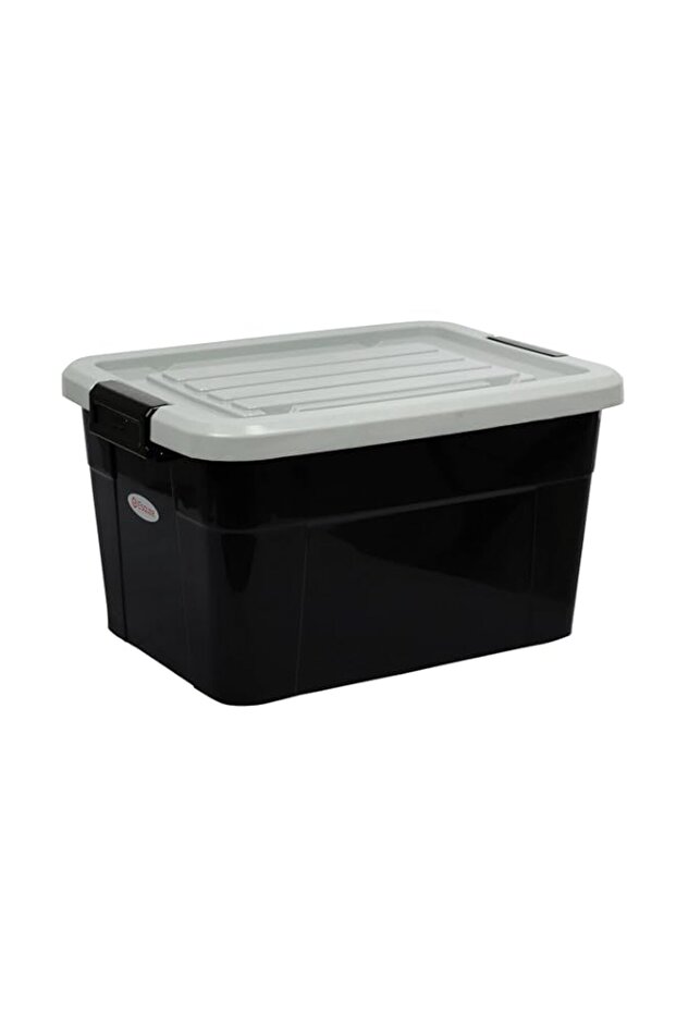 Esqube Trunk Plastic Storage Box with Locakable Lid -42 litre, Black Color