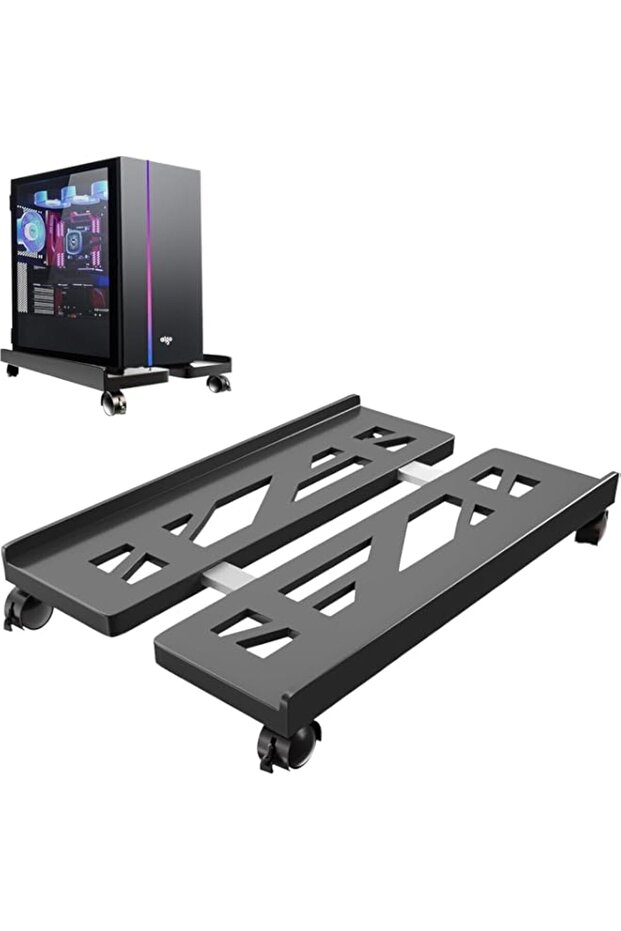 حامل برج الكمبيوتر المحمول القابل للتعديل من Odluzy، حامل وحدة المعالجة المركزية تحت المكتب جيد التهوية، حامل وحدة المعالجة المركزية المتحرك القابل للتعديل - 1