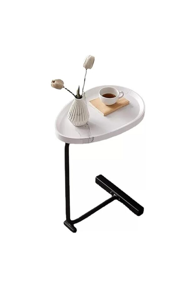 طاولات جانبية من بيوتي هوم للمساحات الصغيرة، طاولة صينية بذراع أريكة لغرفة المعيشة، سرير، أريكة. نهاية تا - 1