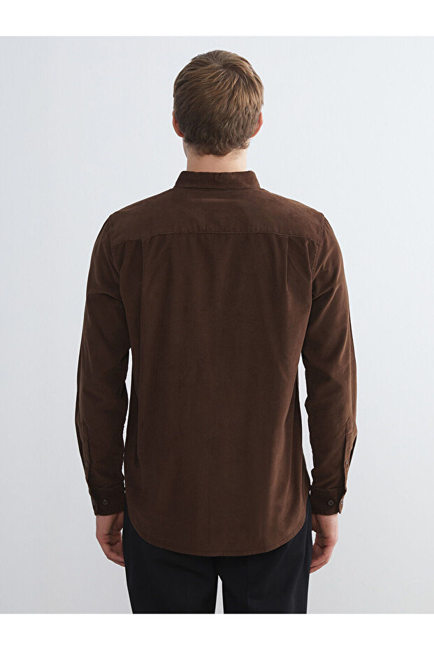 Peak Yeni Sezon Regular Fit Uzun Kollu Kadife Erkek Gömlek - 4