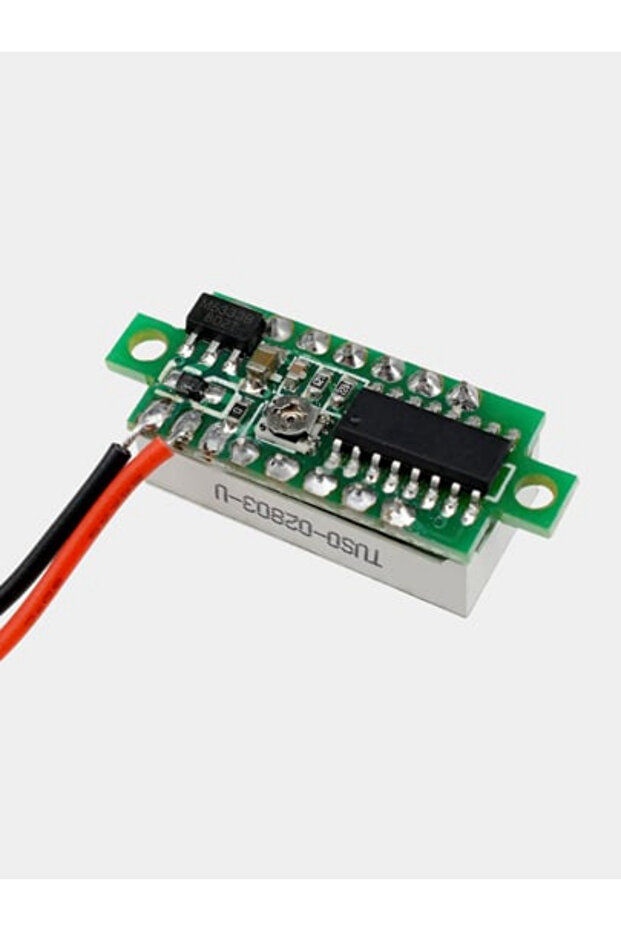 Dijital Mini DC Voltmetre Kırmızı Display 3-30V - 2 Kablolu Voltaj Göstergesi - 4