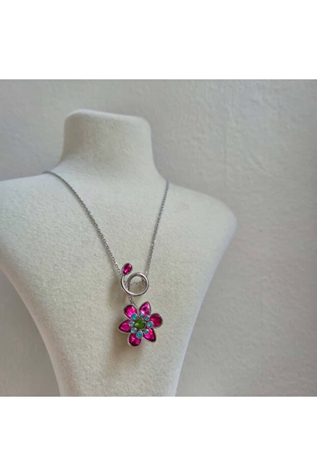 Non Tarnish Steel Ldyllia Pink Crystal Flower Vip