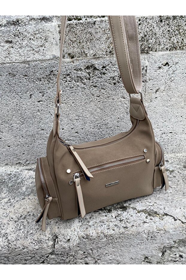 Crossbody and Shoulder Bag with 8 Compartments, Lined, Long Strap, Suitable for Daily Use - 8