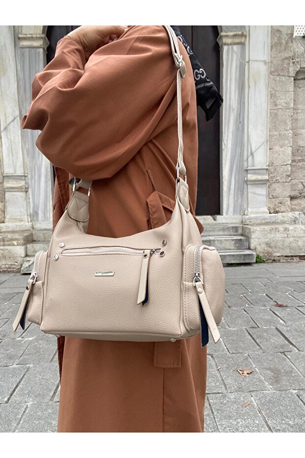 Crossbody and Shoulder Bag with 8 Compartments, Lined, Long Strap, Suitable for Daily Use - 6