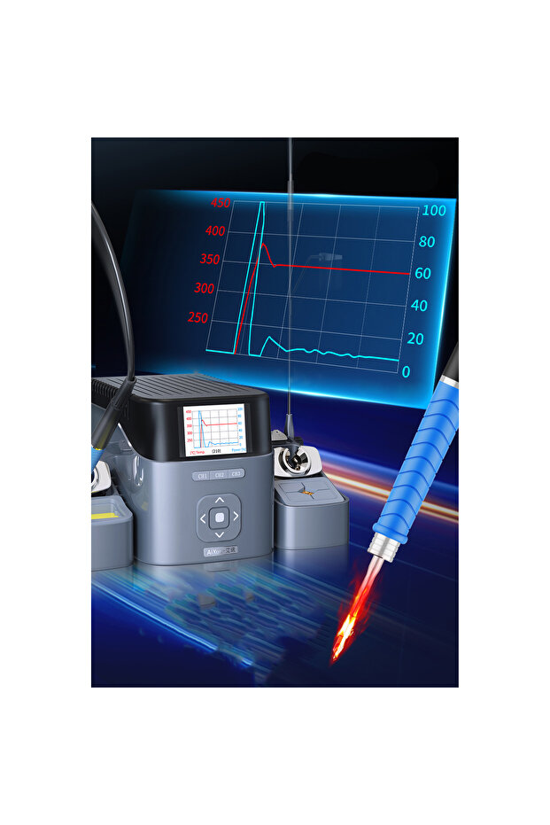 Aixun T420D dual precision soldering station (T210+T115) with 6 tips (K, S, I) - 6