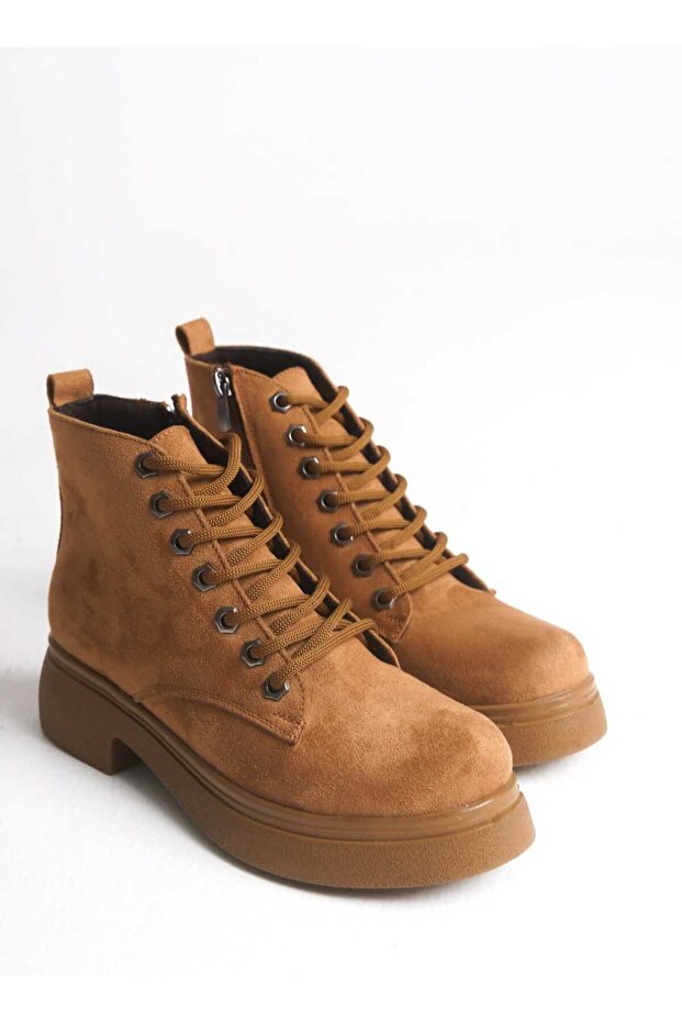 KADIN TABA SÜET BAĞCIKLI FERMUARLI BOT - 4