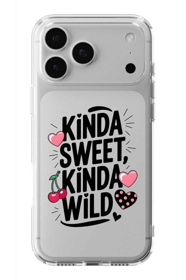 iPhone 17 Pro Max Compatible Kinda Sweet Kinda Wild Patterned Transparent Phone Case