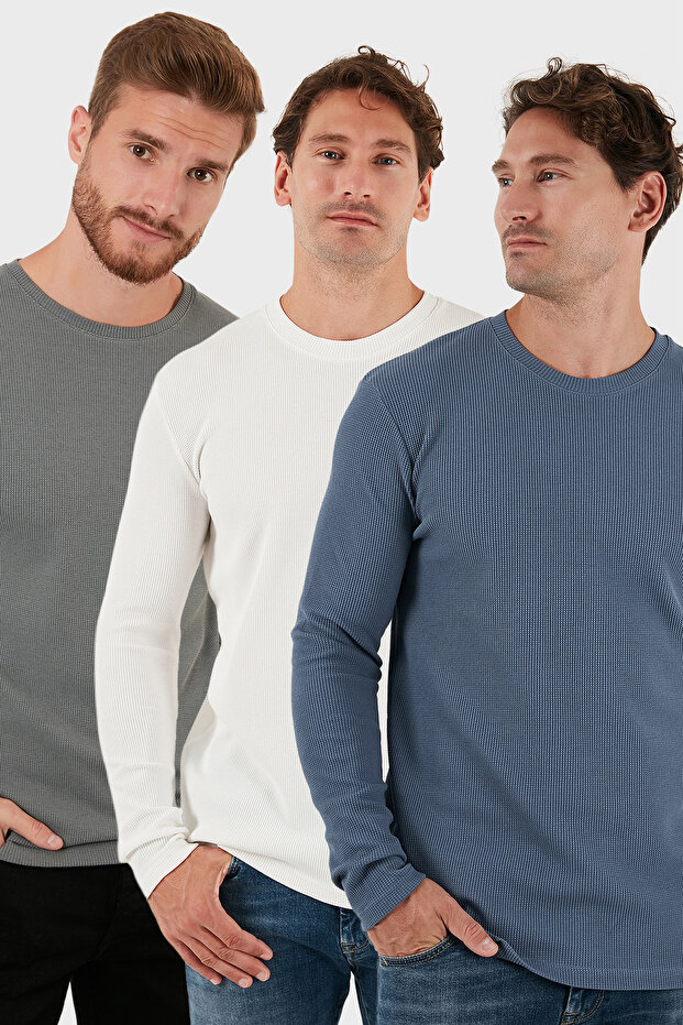 Cotton Crew Neck Slim Fit Basic 3-Pack Sweat Men's Sweat 5905073S3