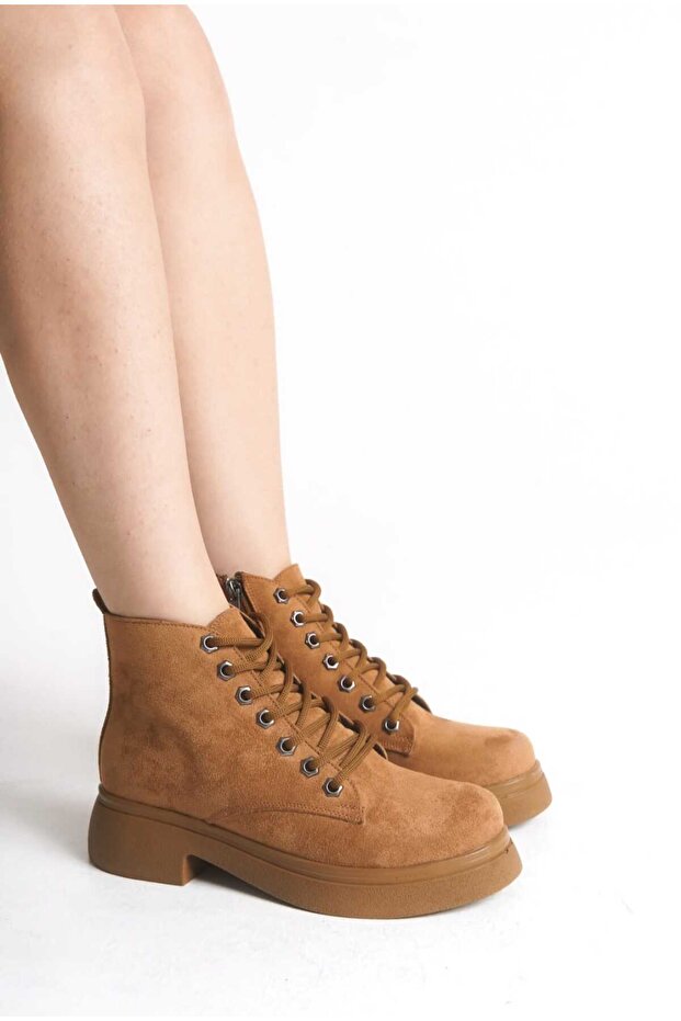 KADIN TABA SÜET BAĞCIKLI FERMUARLI BOT - 3