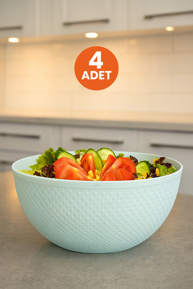 4 Pcs Large Serving and Storage Bowl 4 Liters Bpa-Free, Multi-Purpose Kitchen Bowl, White Bowl Set