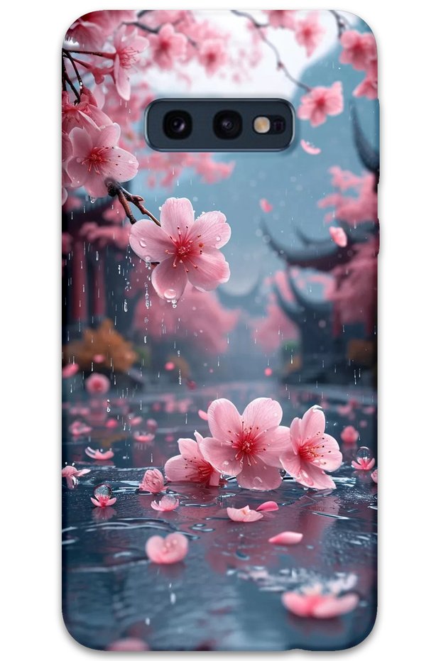 حافظة هاتف متوافقة مع نمط الزهور لهاتف Galaxy S10e + واقي شاشة - 5794