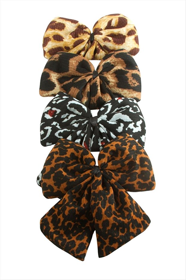 Leopard Patterned Bow Automatic Buckle 14 cm - 1