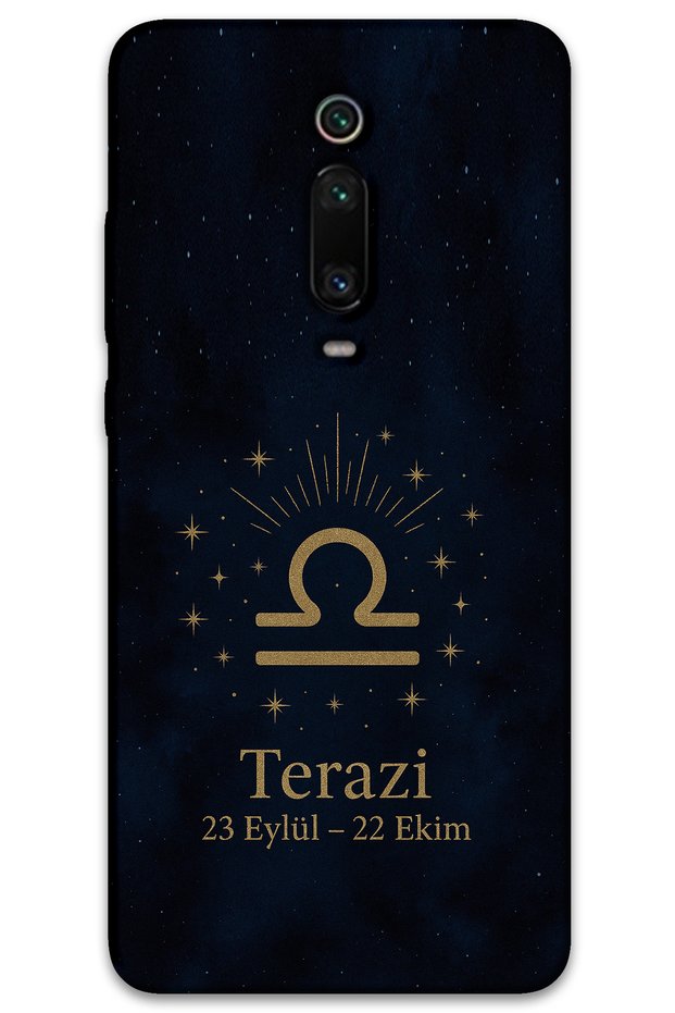 حافظة هاتف مزخرفة بنمط برج الميزان متوافقة مع هاتف Xiaomi Mi 9T + واقي شاشة - 5774