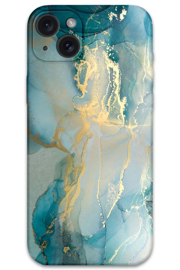 iPhone 15 Plus Compatible Marble Pattern Phone Case + Screen Protector - 5814