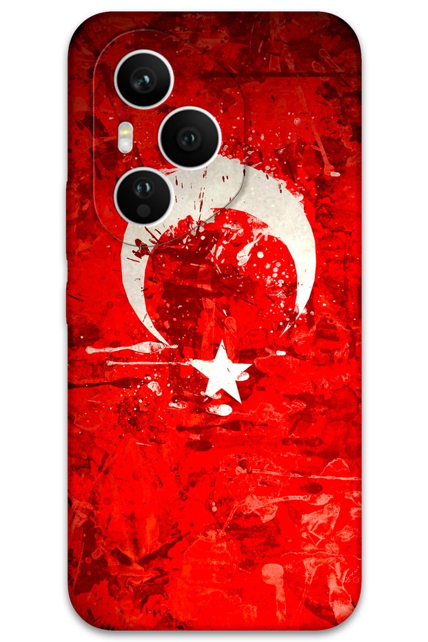Honor 400 Pro Compatible Turkish Flag Patterned Phone Case + Screen Protector - 5847