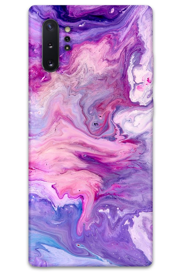 حافظة هاتف بنمط رخامي متوافقة مع هاتف Galaxy Note 10 Plus + واقي شاشة - 5813