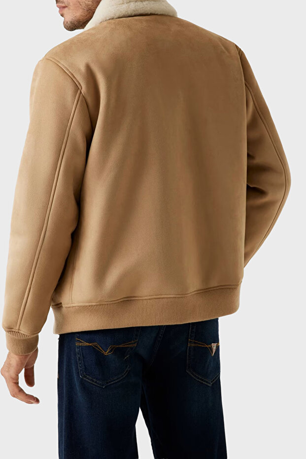 Soft Shearling Yumuşak Dokulu Regular Fit Ceket Yaka Mont M5BL43W2302 Erkek MONT M5BL43 W2302 - 3