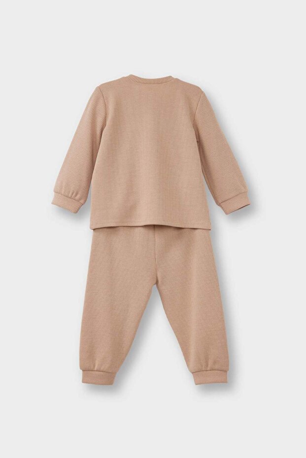 Erkek Bebek Pijama Takımı Uzun Kollu Waffle Üst Uzun Alt G1520A525WN - 4